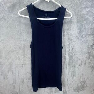 Ekkovision‎ Mens XL Ribbed Muscle Tank Top Navy Blue Cotton Spandex Stretch Gym